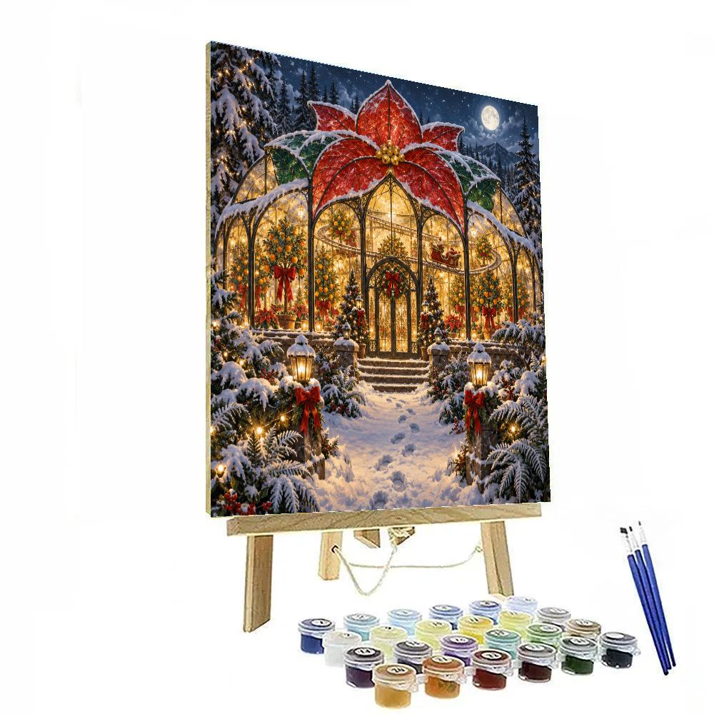 Starlight Poinsettia Sleigh Conservatory Painting by numbers kit [AI-babd4f28-29aa98ac9528]