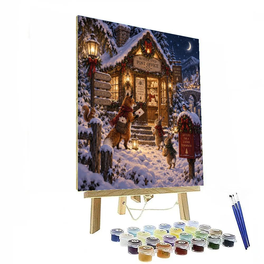 Christmas Moonlit Post Office paint by numbers [AI-877e1581-f14280df189a]