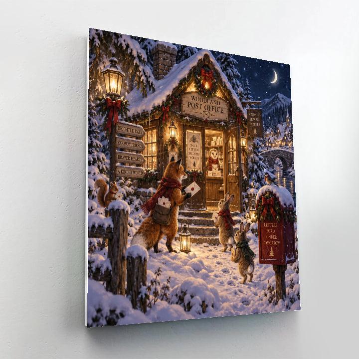 Christmas Moonlit Post Office paint by numbers [AI-877e1581-de2c490ed2c2]