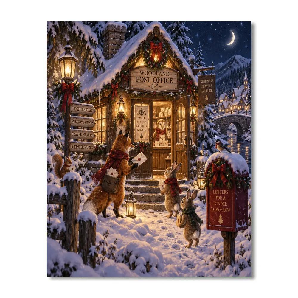 Christmas Moonlit Post Office paint by numbers [AI-877e1581-957c5626ca29]