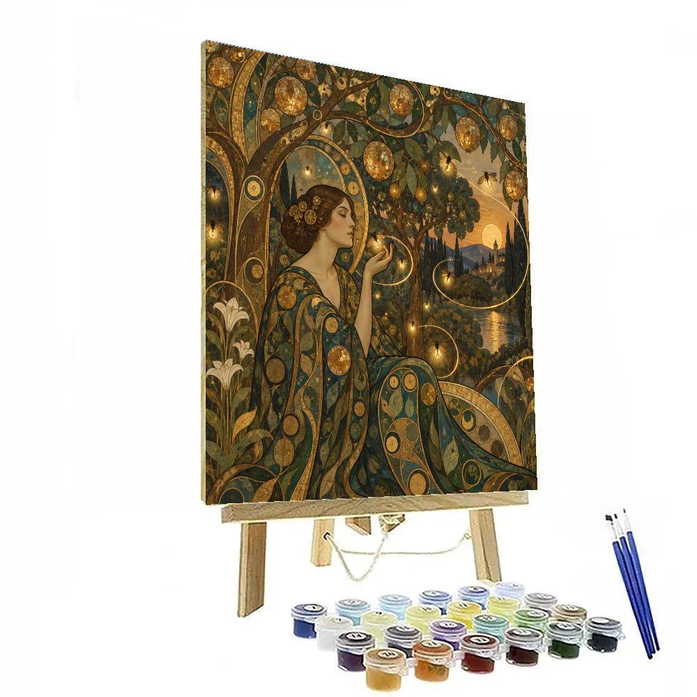 Gustav Orchard Of Brass Fireflies paint by numbers [AI-4e8eb4db-fb90da1414bb]
