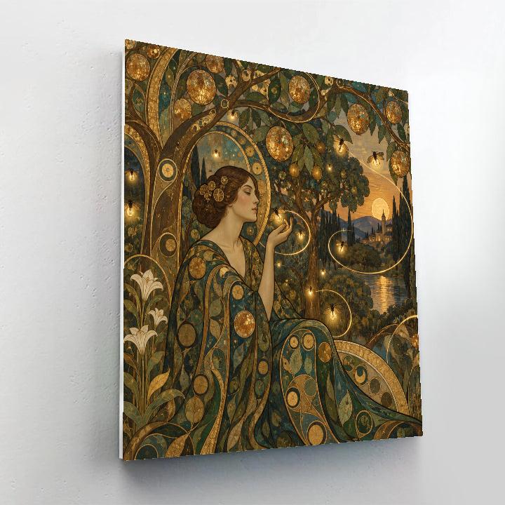 Gustav Orchard Of Brass Fireflies paint by numbers [AI-4e8eb4db-cd7fe5fbe6fe]