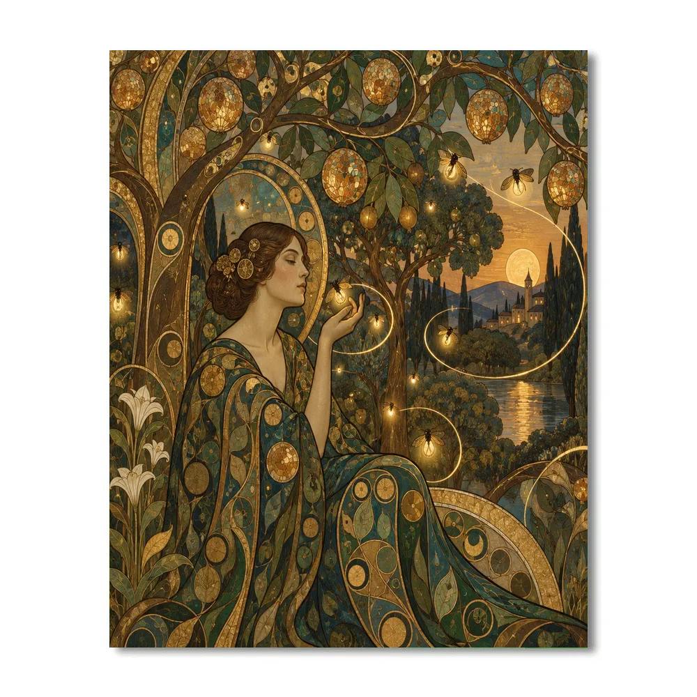 Gustav Orchard Of Brass Fireflies paint by numbers [AI-4e8eb4db-4354f4ba46d5]