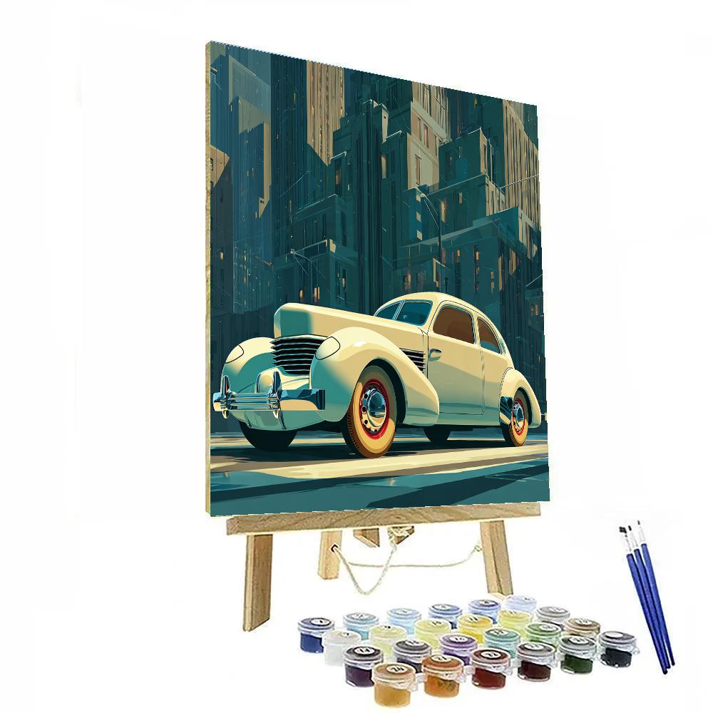 Tamara De Lempicka Inspired Chrome Vintage Car Paint by numbers art [AI-be0e7fa3-1fe712991177]