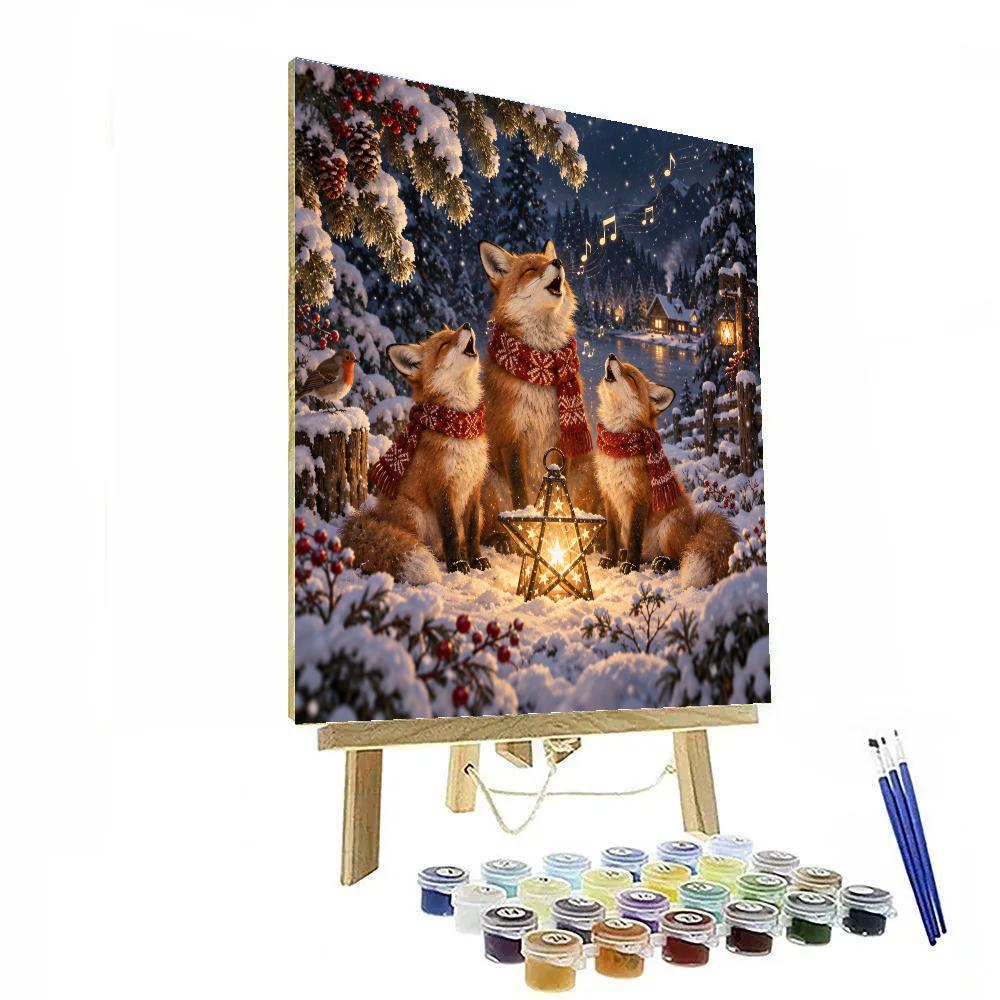 Christmas Lantern Fox Choir Paint by numbers art [AI-e0640718-9fb9869be913]