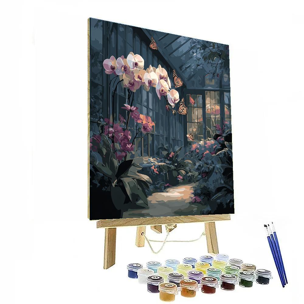Odilon Redon Inspired Nocturnal Butterfly Conservatory Paint by numbers art [AI-d81493f2-9cbad27ff316]