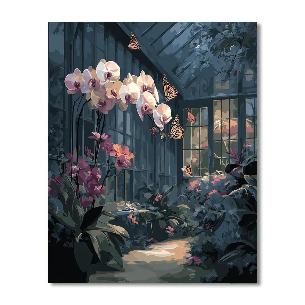 Odilon Redon Inspired Nocturnal Butterfly Conservatory Paint by numbers art [AI-d81493f2-8abb63a297fd]