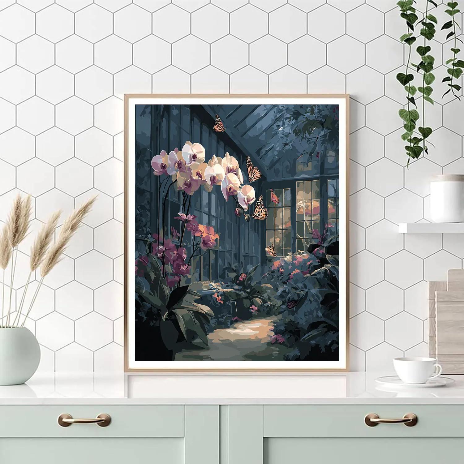 Odilon Redon Inspired Nocturnal Butterfly Conservatory Paint by numbers art [AI-d81493f2-4c6ca4075c49]