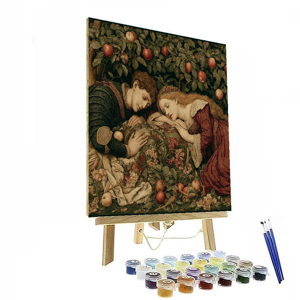 Edward Burne Jones Inspired Orchard Of Sleeping Knights paint by color [AI-c8bb2ce8-c36e610d16b2]