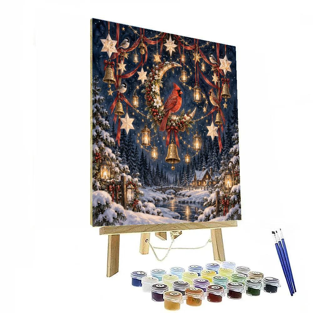 Christmas Ribbon Star Aviary painting number kit [AI-a94cac18-46c1bfbbcc48]