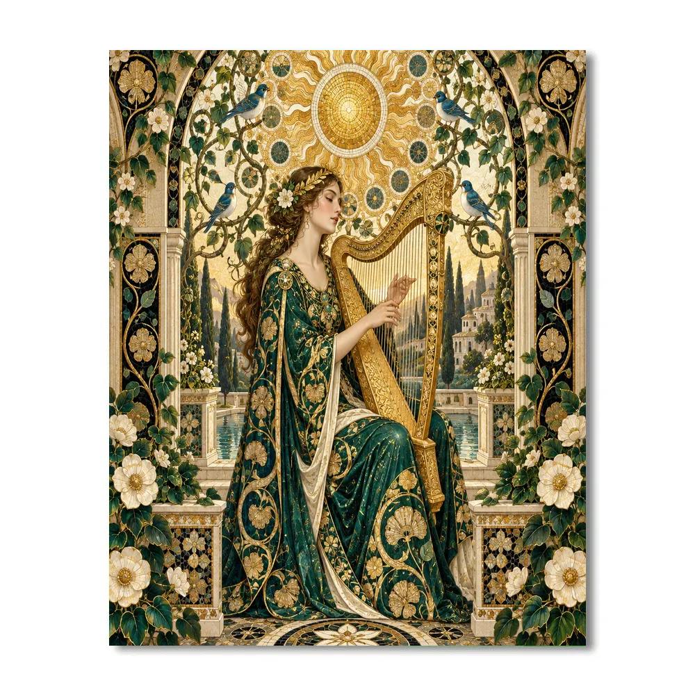 Gustav Mosaic Sun Harp paint by numbers [AI-a08c4a8a-b000f38f950b]