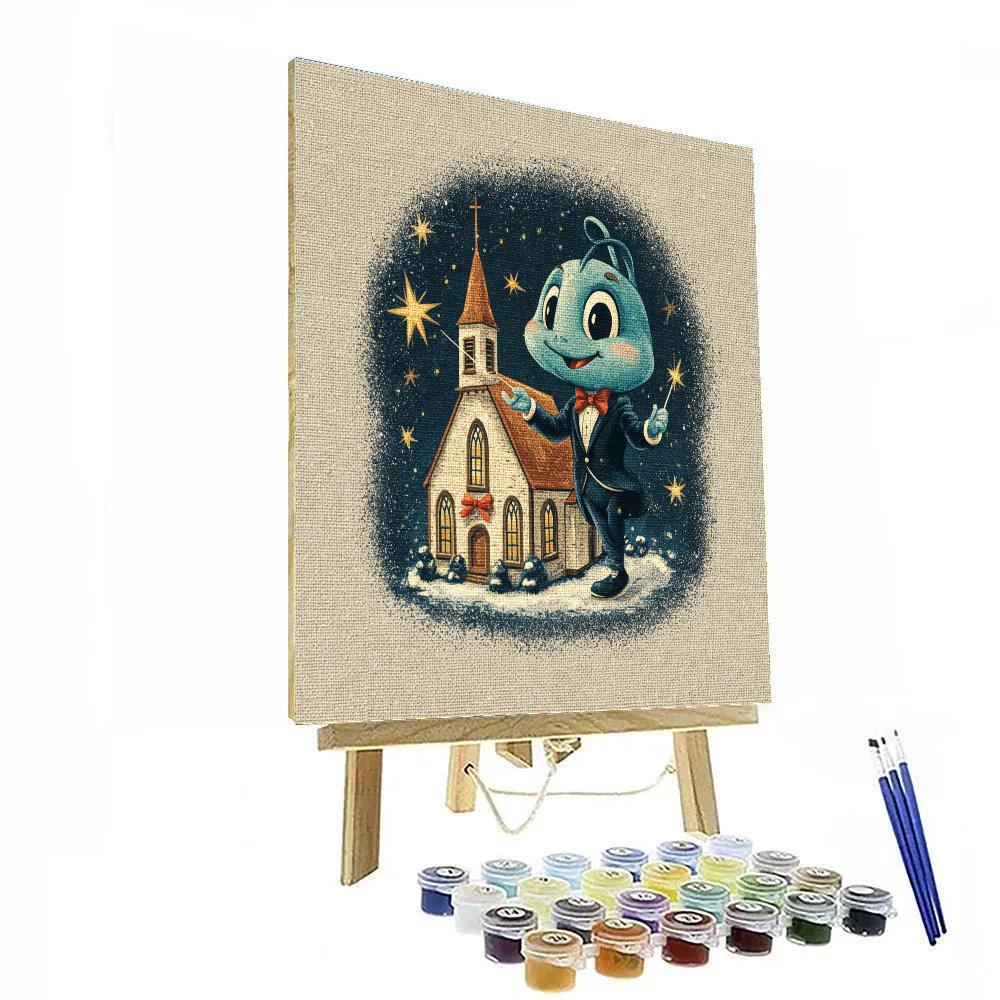 Jiminy Cricket Conducts The Christmas Wish Choir paint by color [AI-736b8a70-bd2a2b2b36ce]