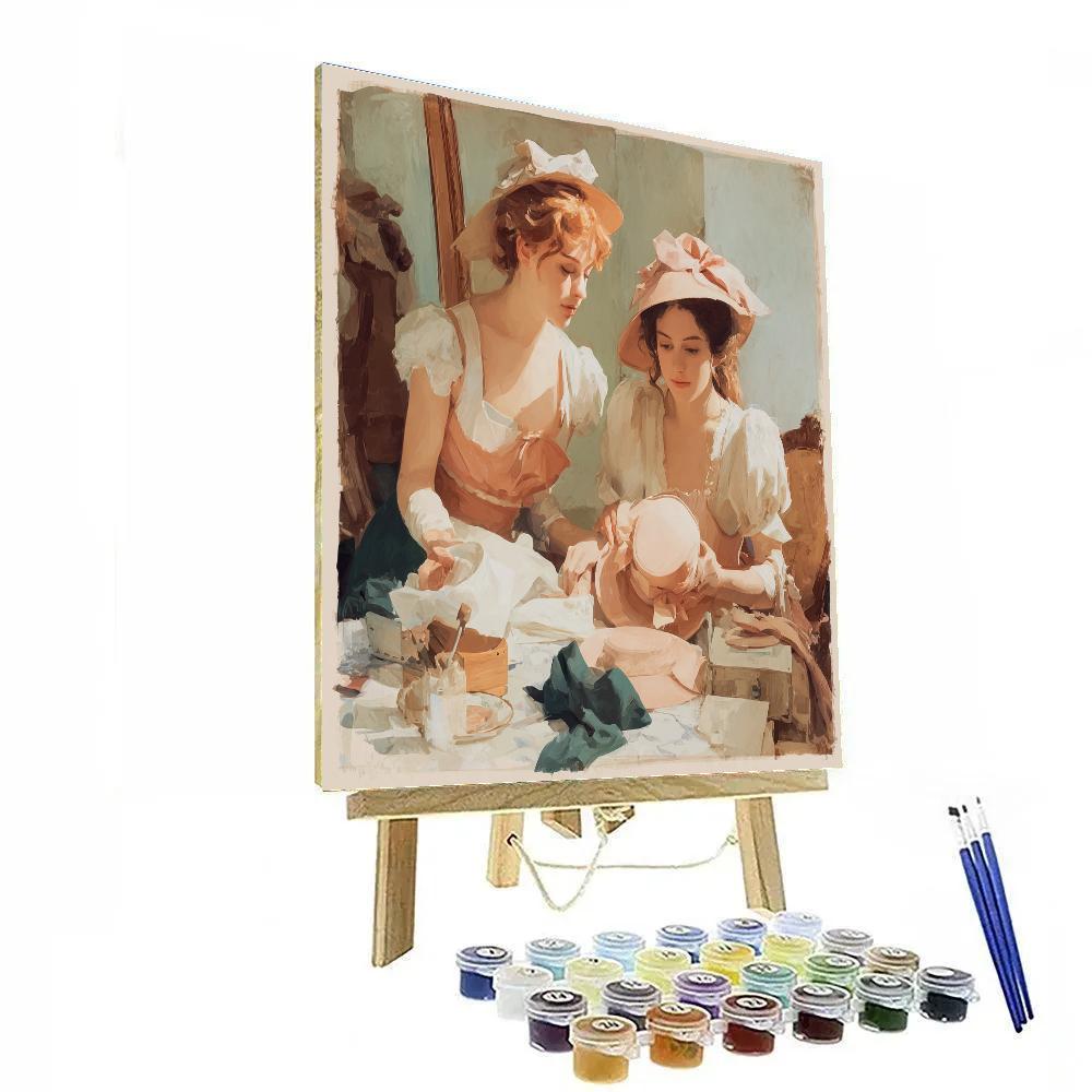 Mary Cassatt Inspired Afternoon Hat Shop paint by number [AI-6b229853-ab3248fdaba5]