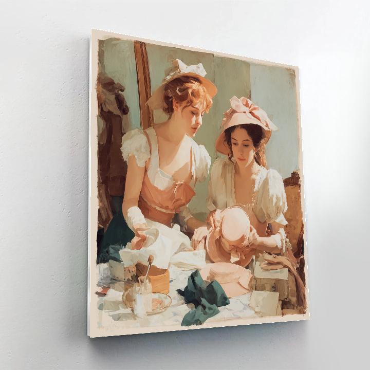 Mary Cassatt Inspired Afternoon Hat Shop paint by number [AI-6b229853-9ecf76be6466]