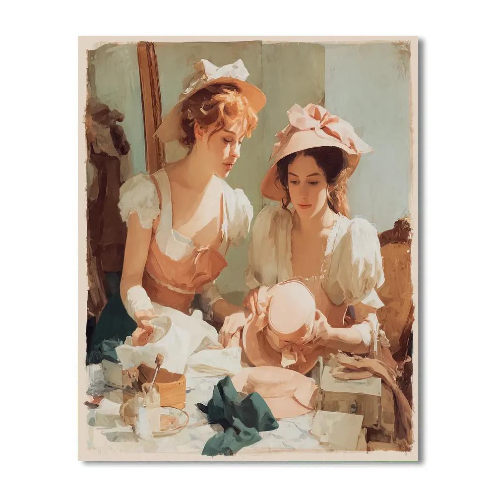 Mary Cassatt Inspired Afternoon Hat Shop paint by number [AI-6b229853-1e767be0a2e1]
