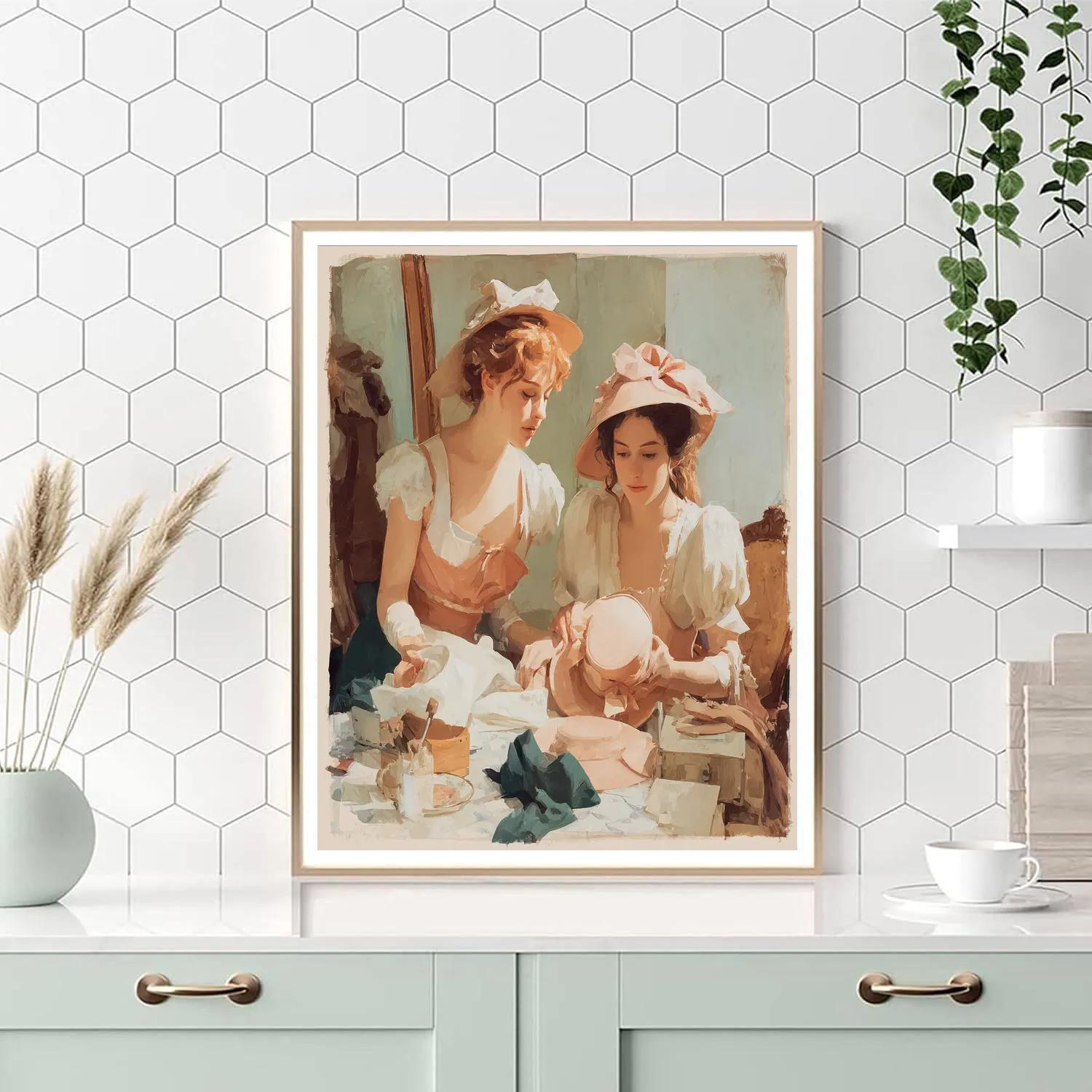 Mary Cassatt Inspired Afternoon Hat Shop paint by number [AI-6b229853-bd053625f4a3]