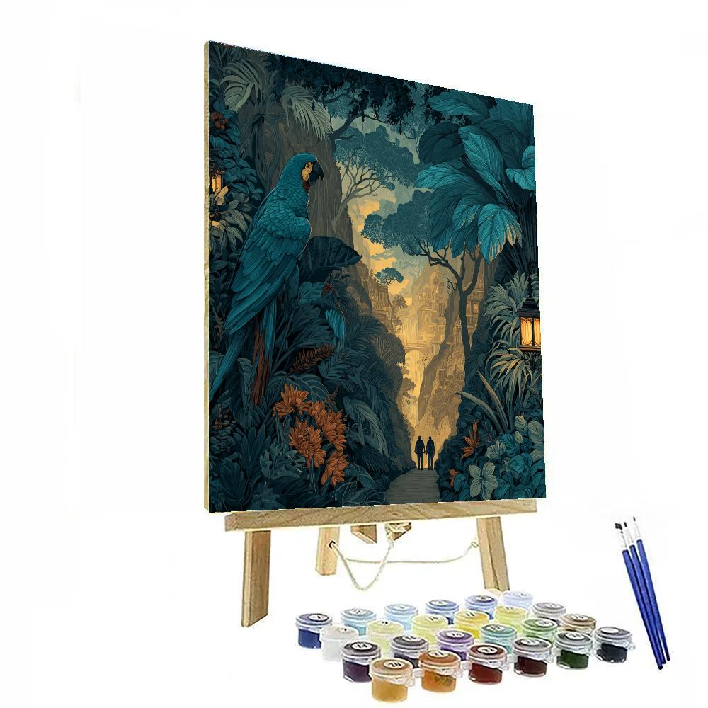 Henri Rousseau Inspired Jungle Expedition Lanterns Numbered painting kits [AI-45926a31-12babca711f1]