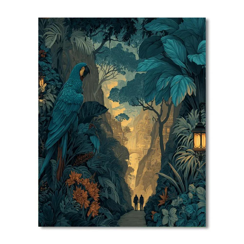 Henri Rousseau Inspired Jungle Expedition Lanterns Numbered painting kits [AI-45926a31-206bcbec079f]