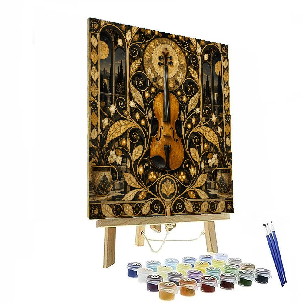 Gustav Amber Violin Garden DIY paint by numbers [AI-e7f51edb-254a8c1d5f7b]