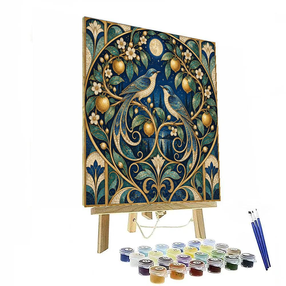Gustav Sapphire Orchard Waltz paint by numbers [AI-3ca9f7ca-8f360e6de52f]