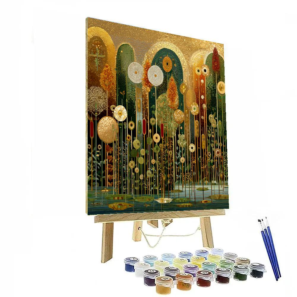 Gustav Klimt Inspired Amber Fen Of Spiral Seedpods DIY paint by numbers [AI-a58680a3-0e9718062d99]