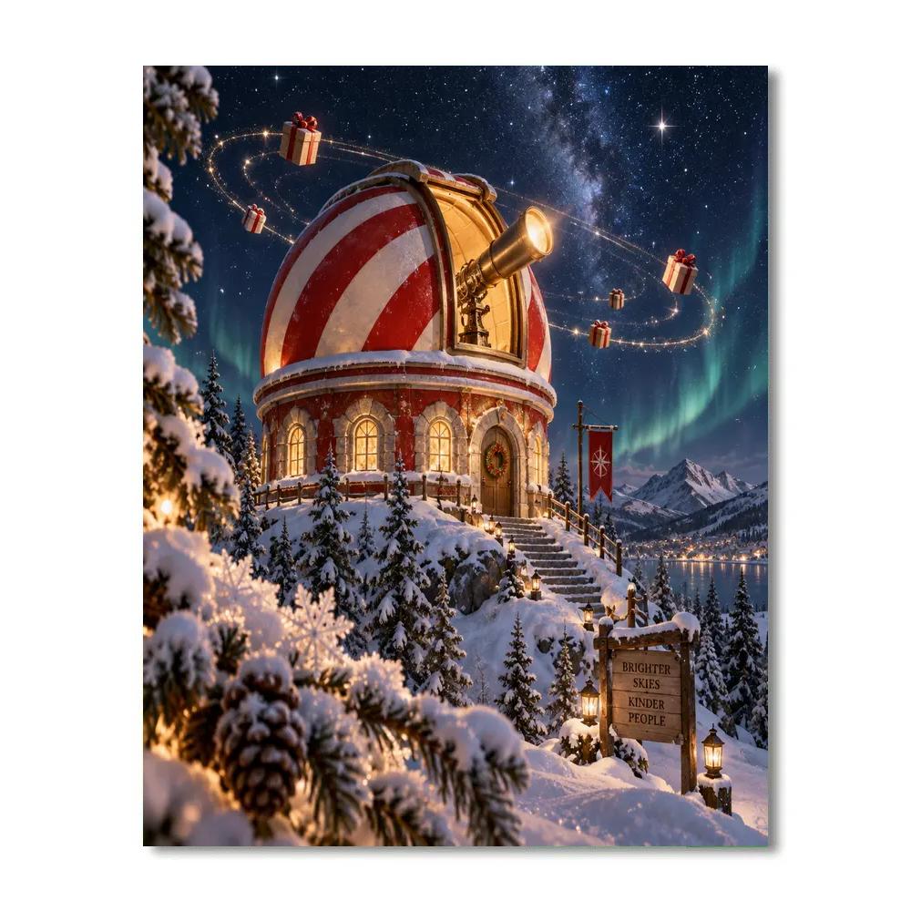 Christmas Peppermint Observatory Paint by numbers kits [AI-00752a05-ec3797a88bd5]