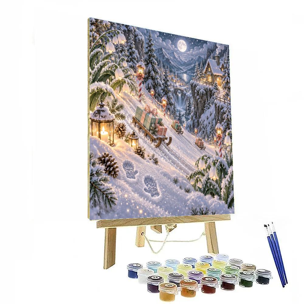 Mint Moon Gift Sleds In The Snowbell Ravine Number painting [AI-727dabed-c3b4b314cf02]