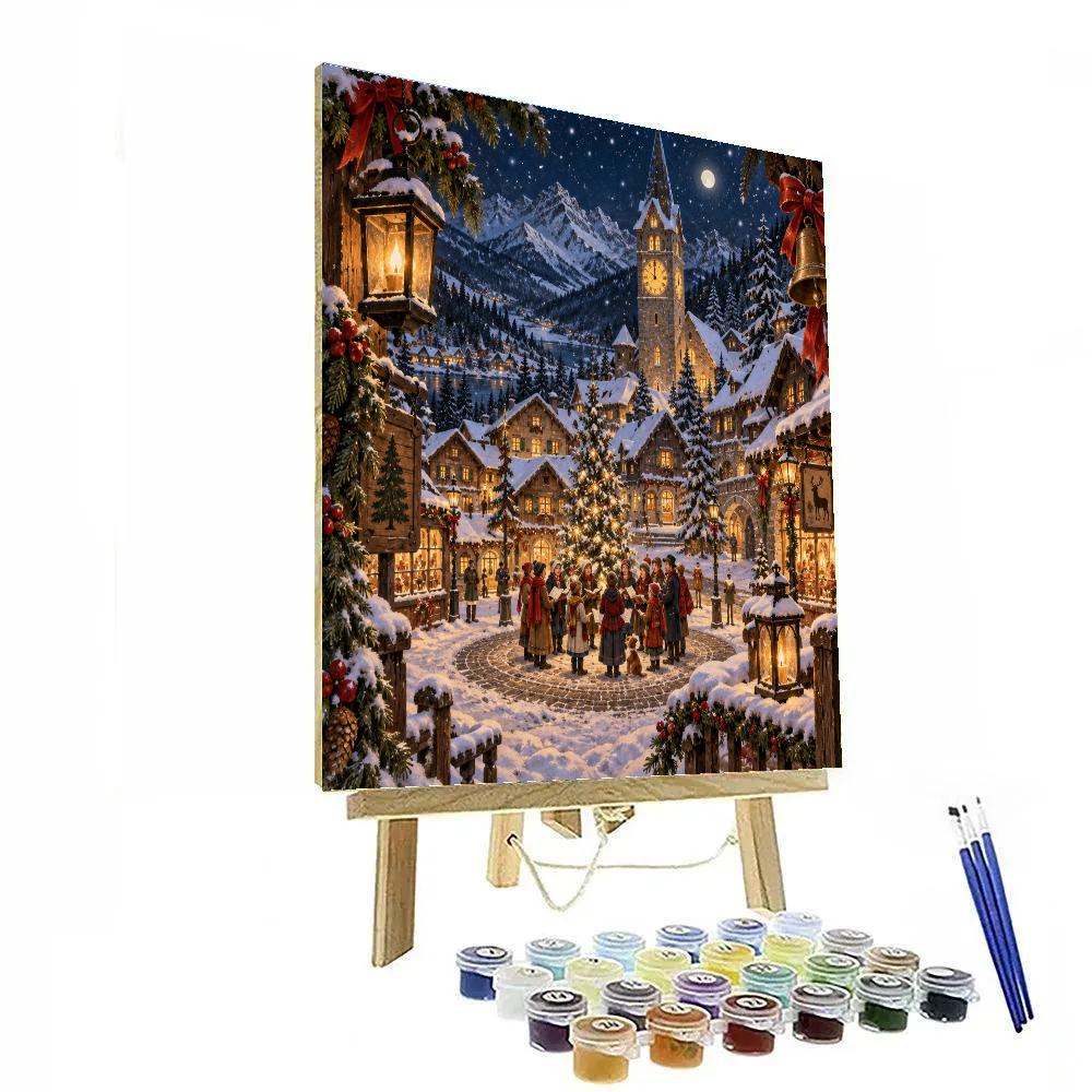 Christmas Alpine Clocktower Carol DIY paint by numbers [AI-6c76ff2e-399711f615ff]