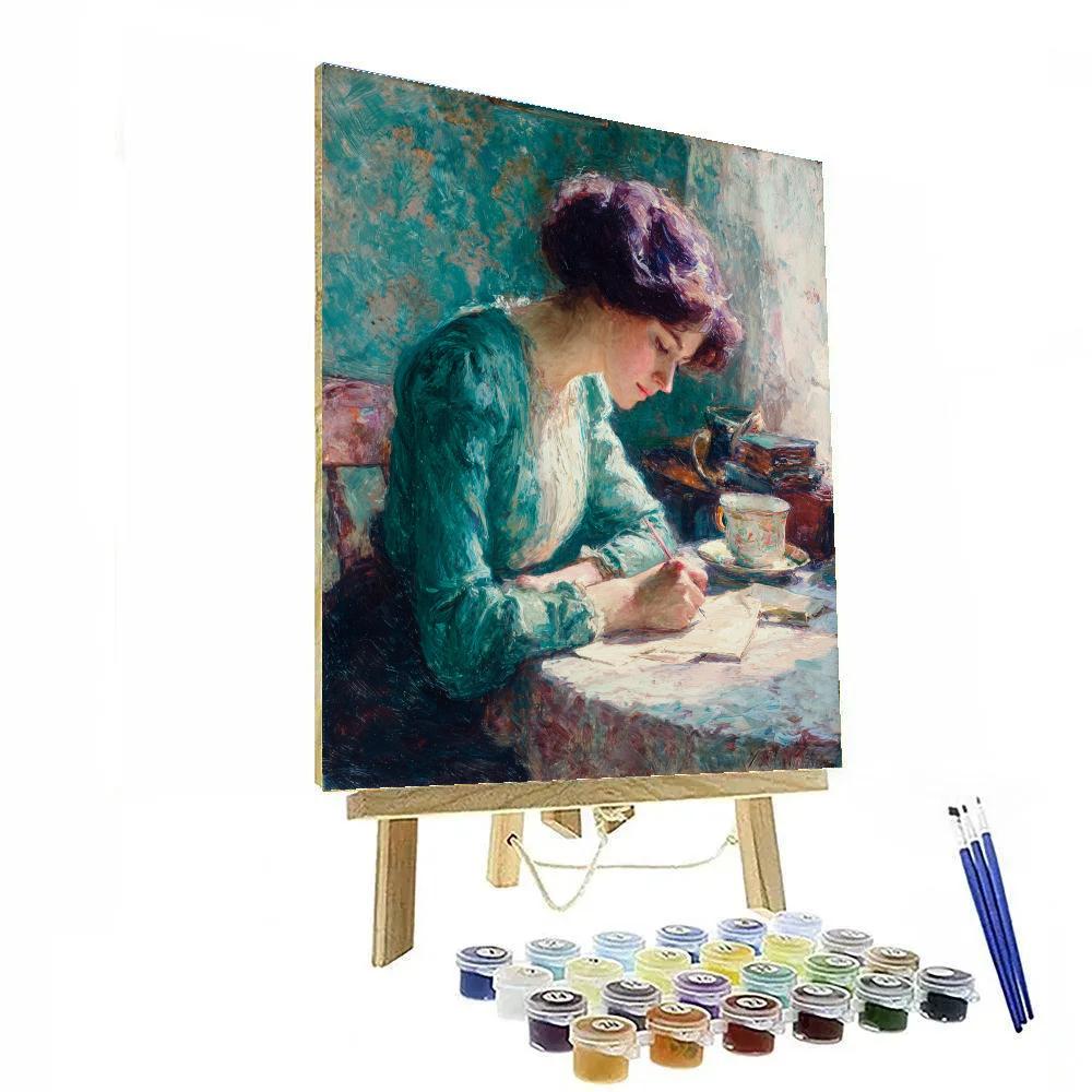Mary Cassatt Inspired Quiet Morning Letter painting number kit [AI-7ed4d4a1-37a61f5c1aa9]
