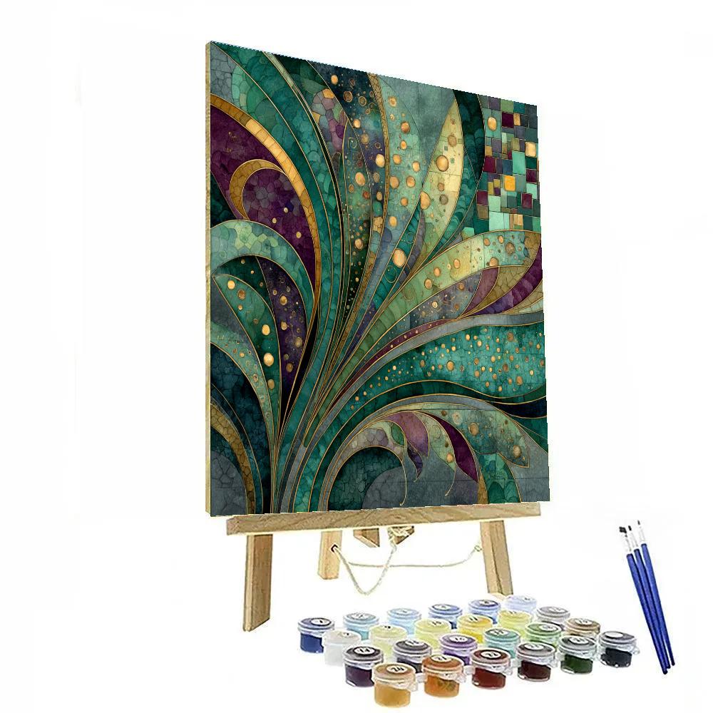 Gustav Klimt Inspired Verdant Alchemy Of Quiet Frequencies painting number kit [AI-88122c37-78e597b6617a]