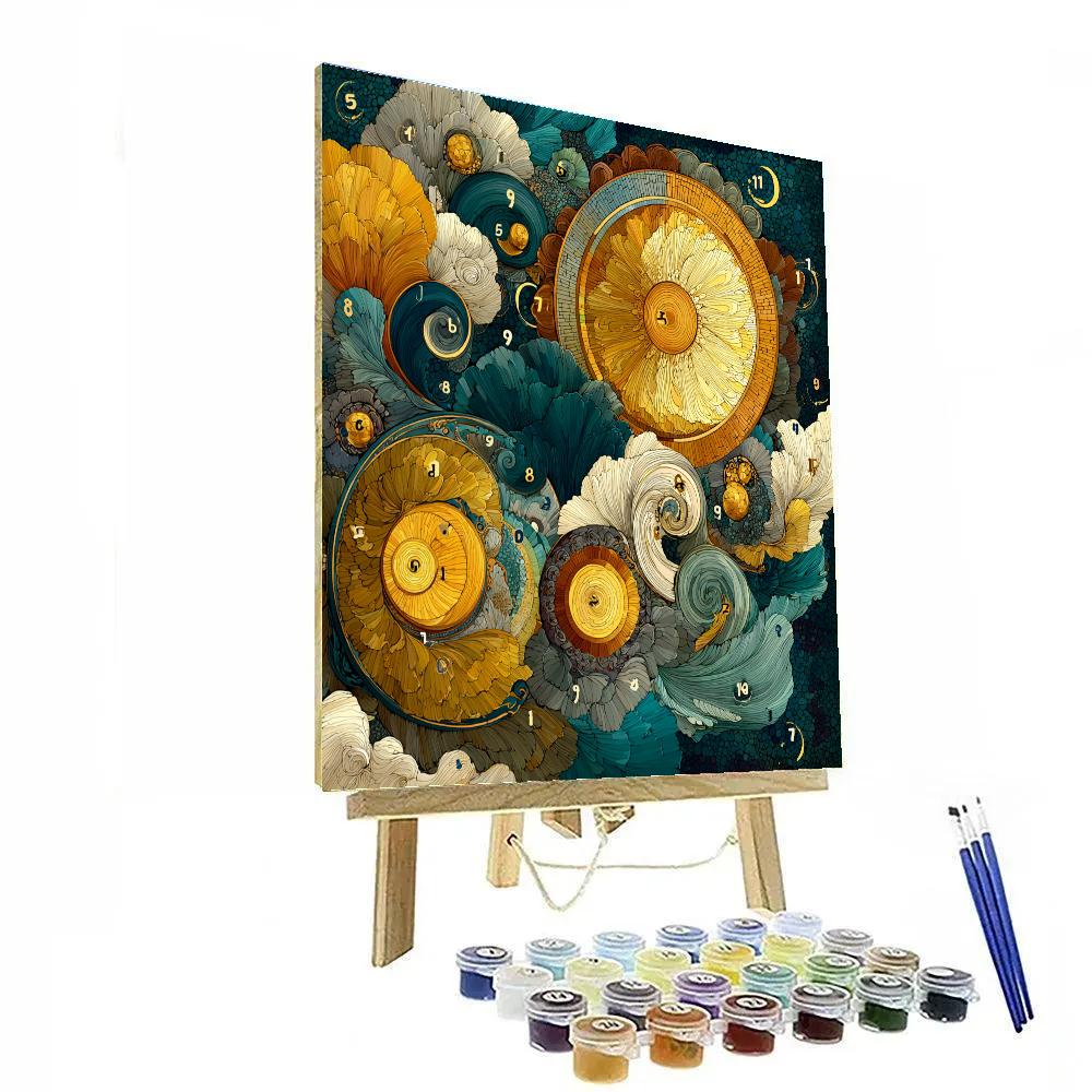 Gustav Klimt Inspired Aureate Silence Of Spiral Topaz paint by number [AI-794ab5eb-4366d3588825]