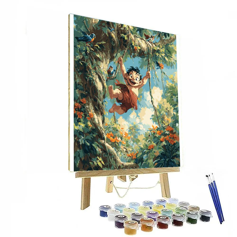 Mowgli Banyan Tree Jungle Swing Disney Inspired painting number kit [AI-771f5faf-9736fefca1b2]