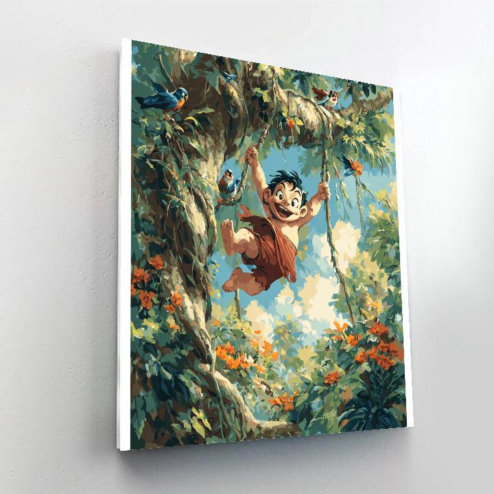 Mowgli Banyan Tree Jungle Swing Disney Inspired painting number kit [AI-771f5faf-08fe1f608e9e]
