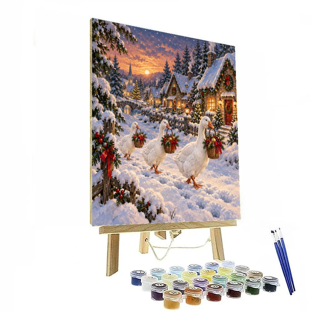 Golden Window Geese Of Frostmere Lane paint by color [AI-31cac1a4-d0c98a45fd69]