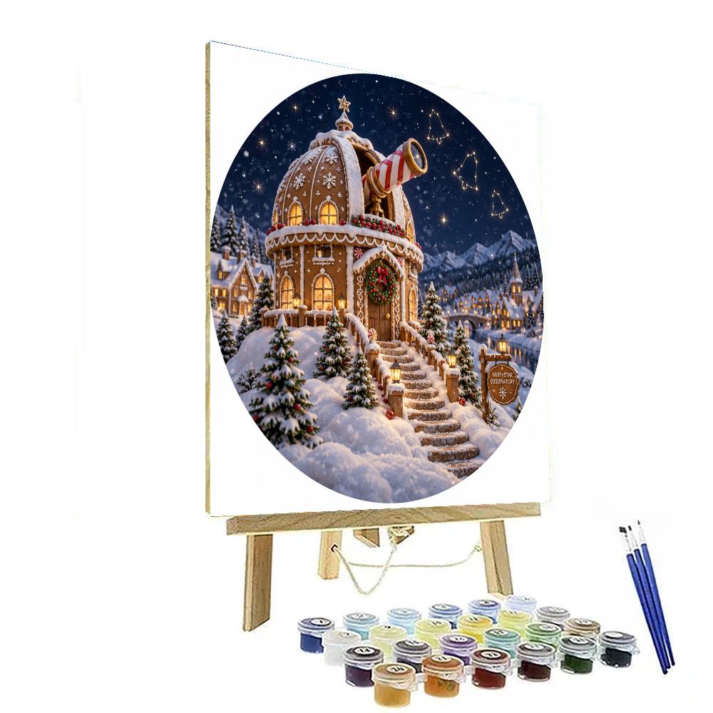 Christmas Frosted Gingerbread Observatory DIY paint by numbers [AI-993c1e87-2ff044de9282]
