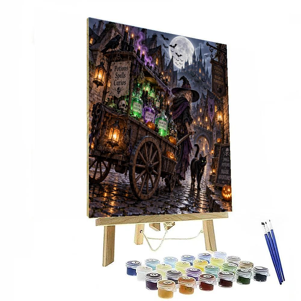 Halloween Moonlit Potion Cart Painting by numbers kit [AI-11963299-0a6135fa21c9]