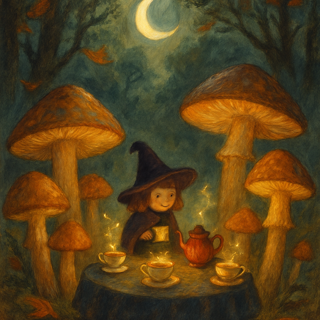 Midnight Mushroom Tea paint by number