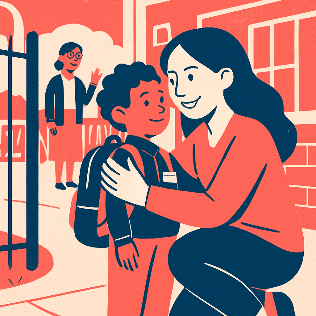 School Gate Proud Hug paint by numbers