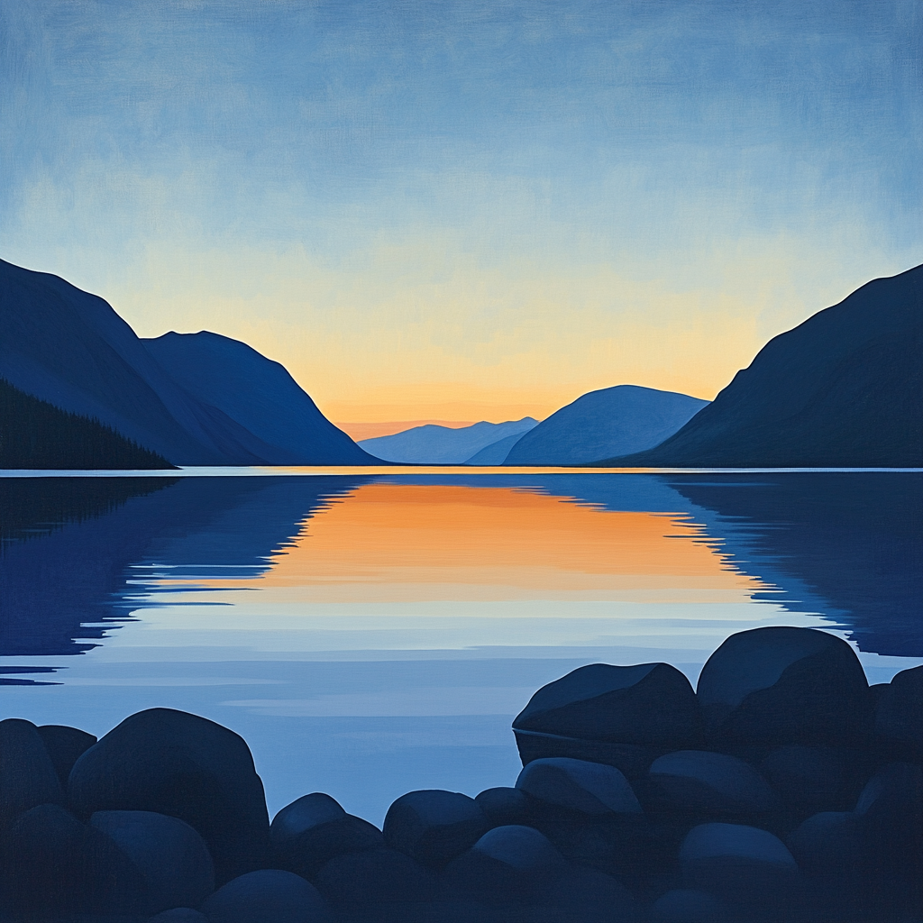 Lawren Harris Inspired Silent Ochre Fjord Painting by numbers kit