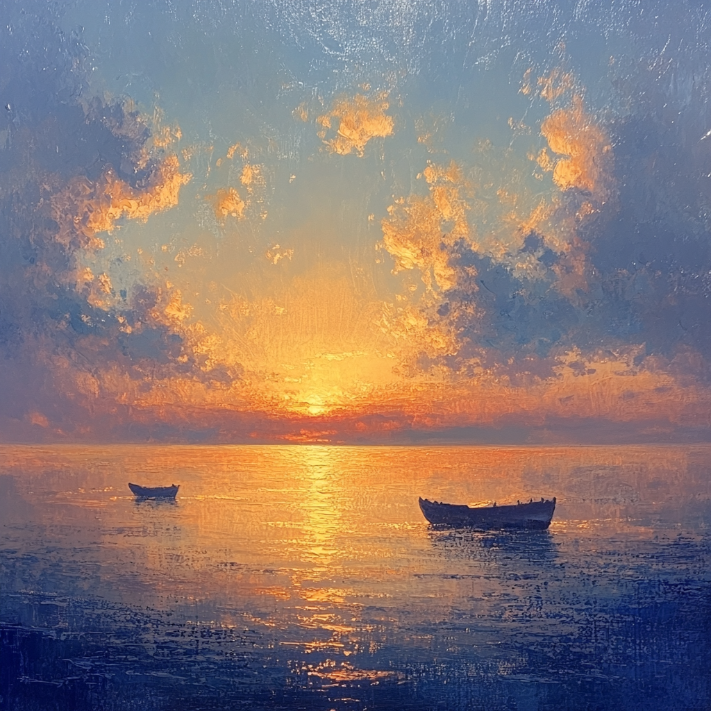 Seascape By JMW Turner Inspired Sunset Paint by numbers art