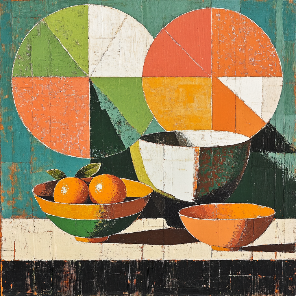 Pablo Picasso Inspired Fractured Citrus Still Life paint by numbers
