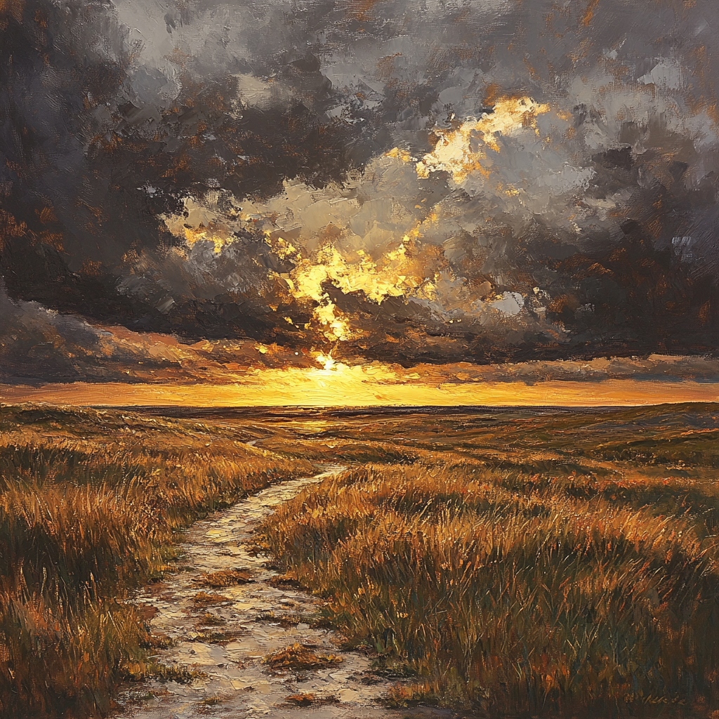 Rembrandt Inspired Stormy Dutch Heath Paint by numbers kits