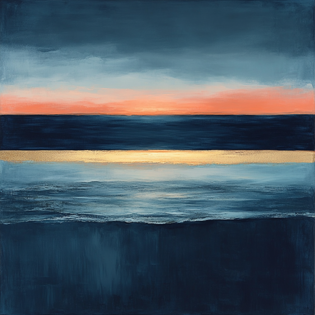Mark Rothko Inspired Twilight Ocean painting number kit