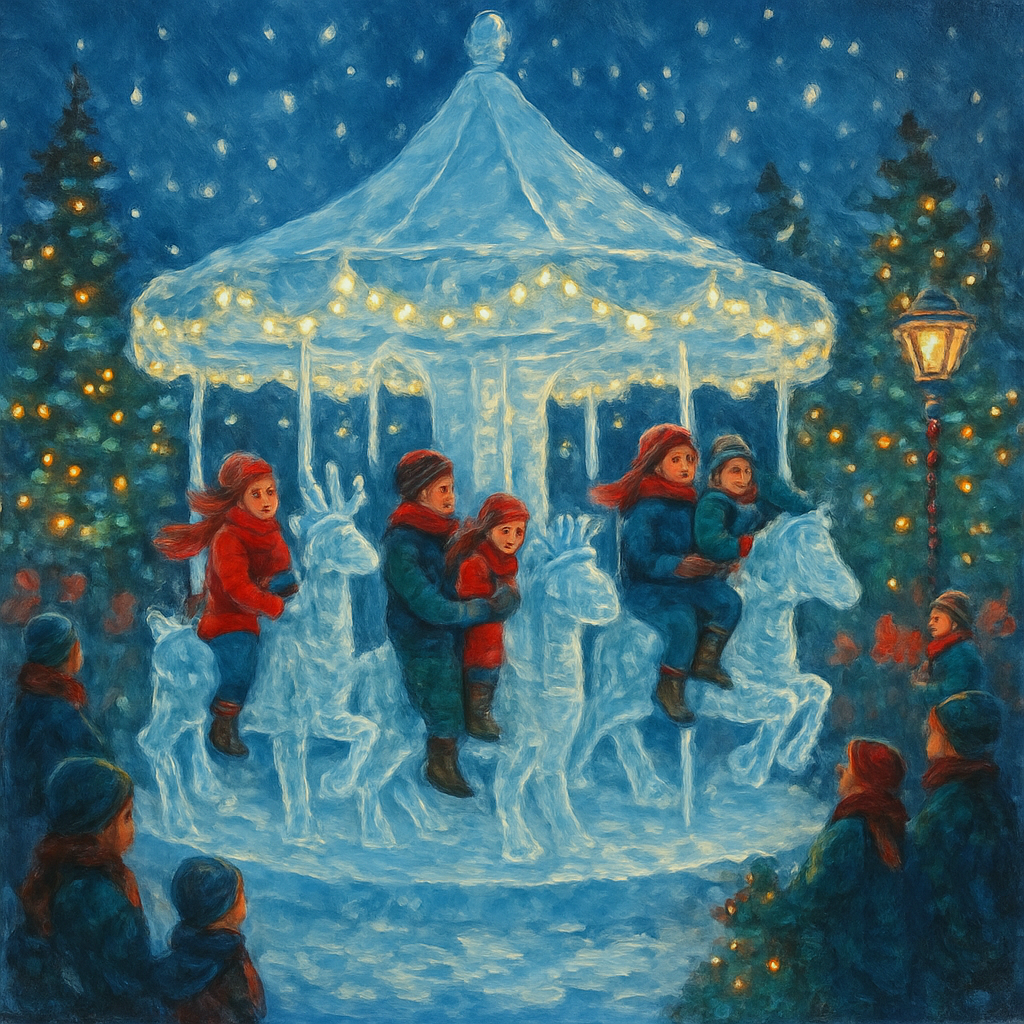 Icicle Carousel Night paint by color