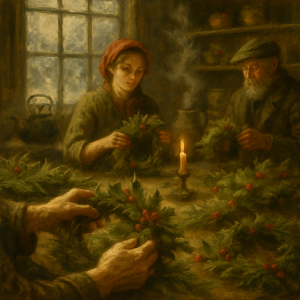 Wreath Makers At Dawn Number painting