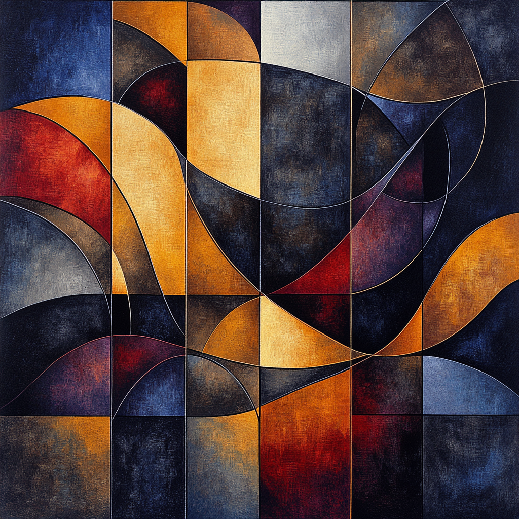 Pablo Picasso Inspired Angular Guitar Still Life paint by number