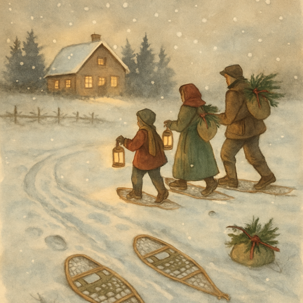 Snowshoe Lantern Expedition Number painting