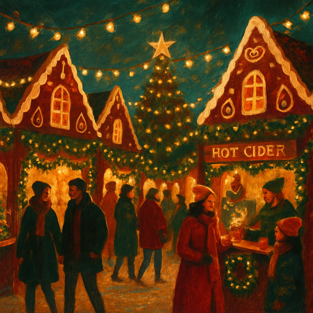 Gingerbread Lane Market Paint by numbers art