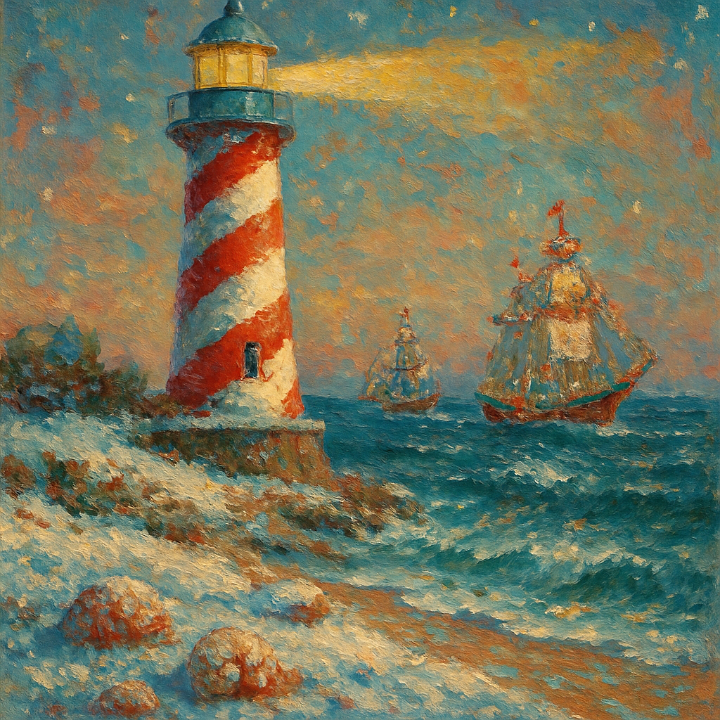 Peppermint Lighthouse Watch paint by number