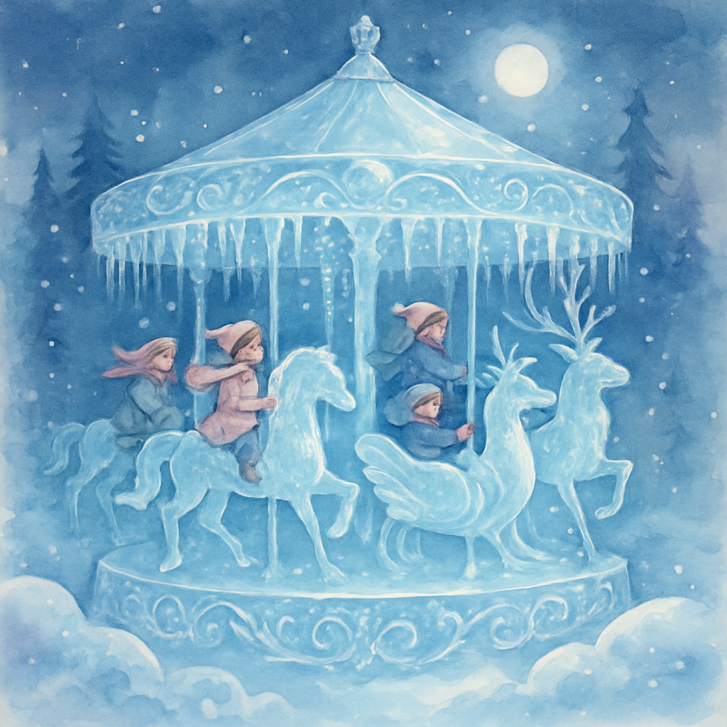 Icicle Carousel Night DIY paint by numbers
